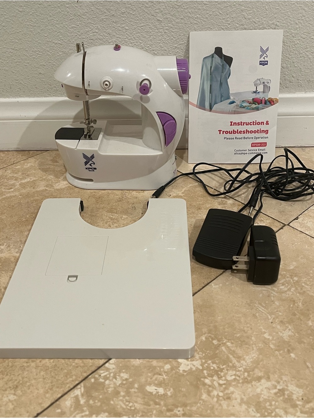 KPCB Tech Mini Sewing Machine with Extension Table & Pedall KPSM-201
